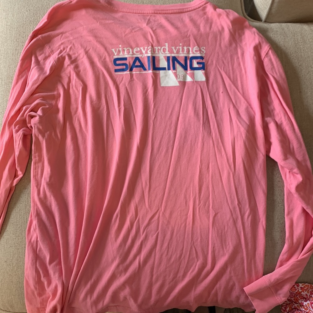 Vineyard Vines Pink Long Sleeve Sailing Tee